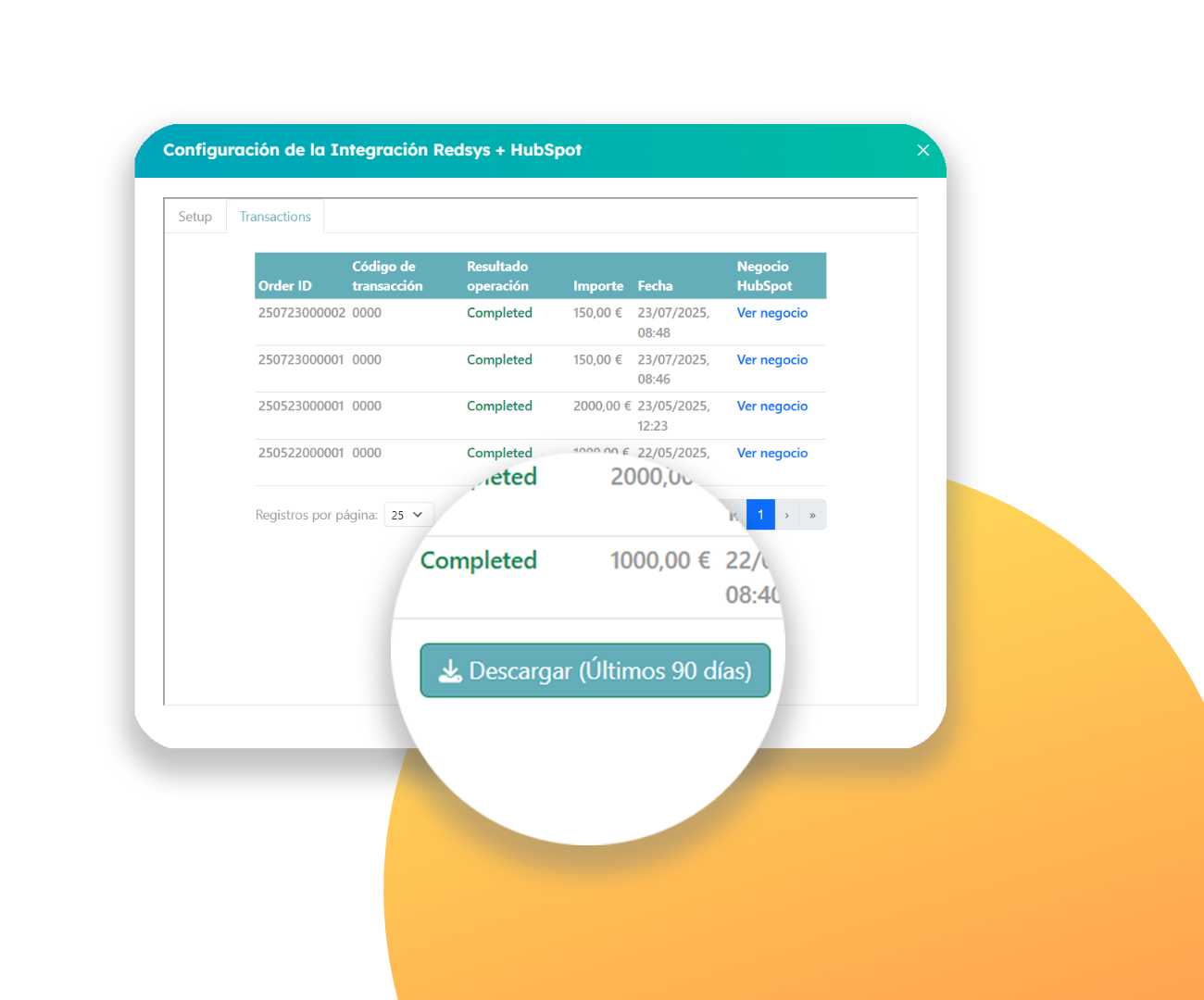 Redsys + HubSpot - Descarga de datos