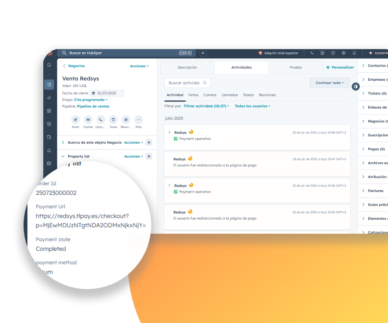 Redsys + HubSpot - Enlaces automáticos
