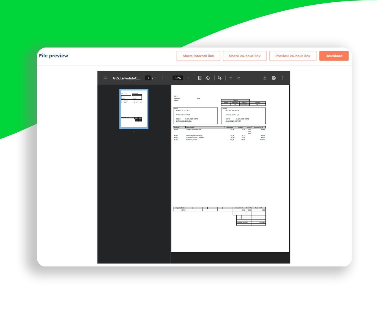 Documentos PDF en la integración Sage 200 + HubSpot
